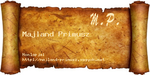 Majland Primusz névjegykártya